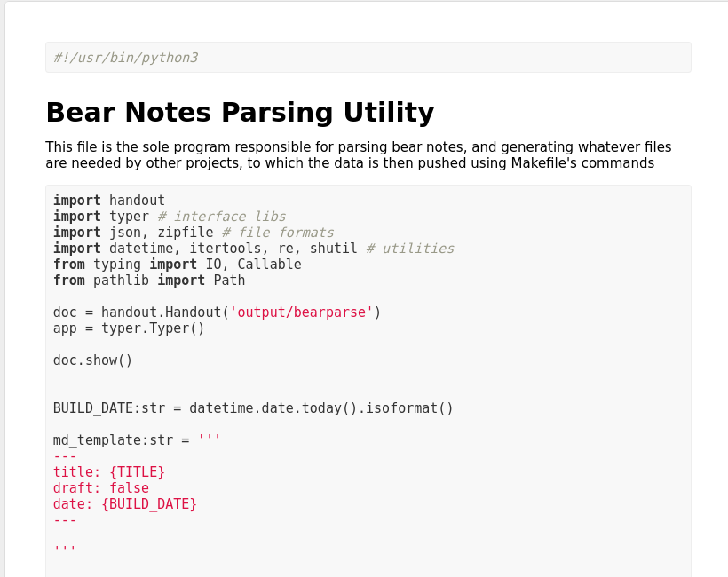 a peek at bearparse doc